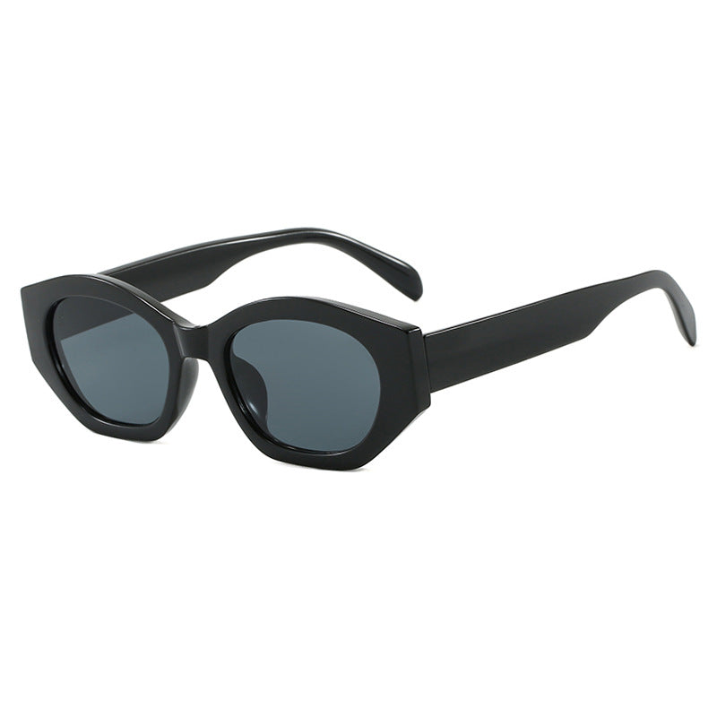 Damen geometrische Sonnenbrille mit trendigem, transparentem Rahmen Karnz