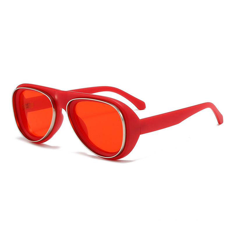Damen modische Retro-Sonnenbrille mit breitem Rahmen Karnz