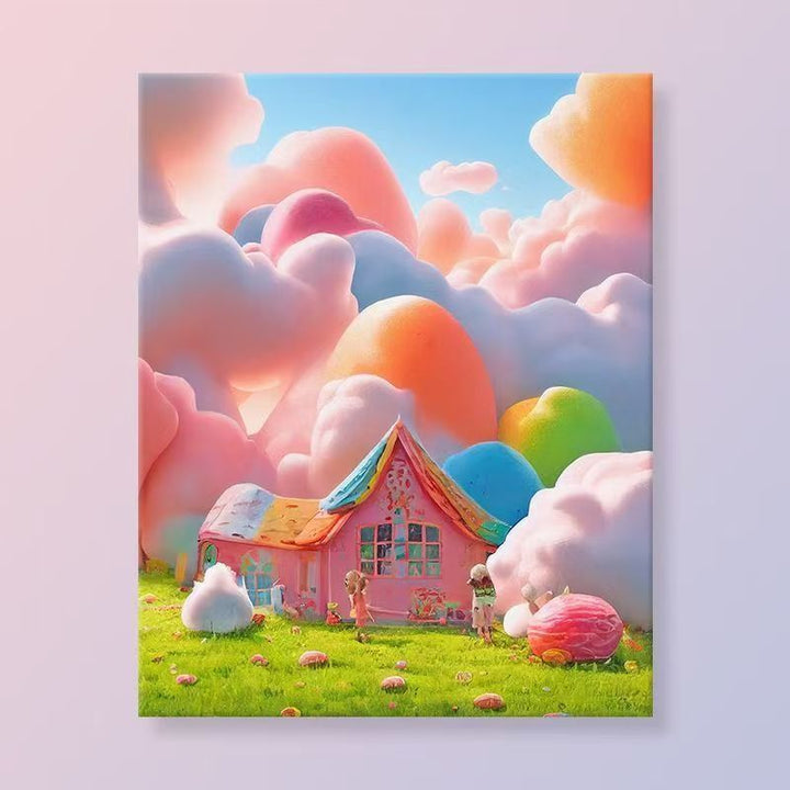Verspielt Fantasie Landschaft Leinwand Kunst Karnz