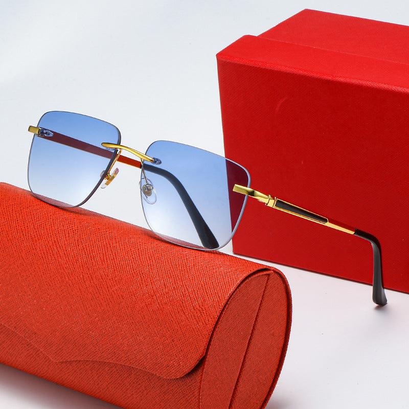 Damen modische rechteckige Halbrahmen-Sonnenbrille mit innovativem Design Karnz