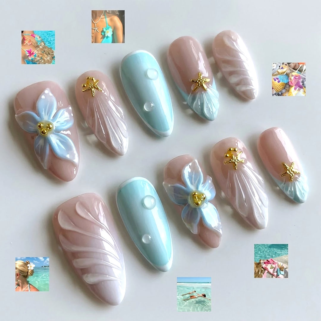 Tropisch inspirierten dekorativen Press-On Nagelkunst Karnz
