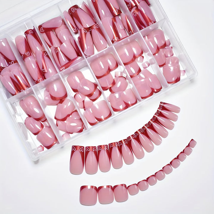 Herz-Design Press-On Nagelkunst Karnz