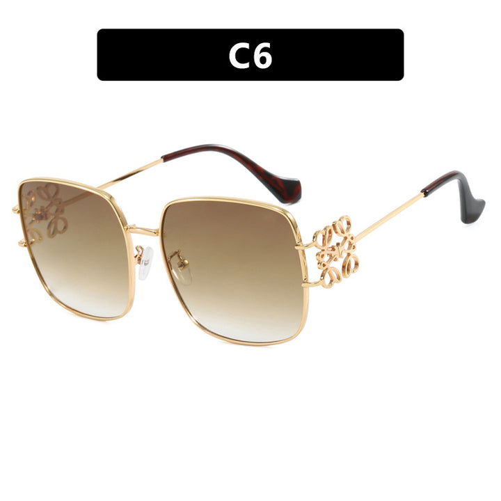 Damen quadratische Sonnenbrille mit filigranem Design und luxuriösem Metallrahmen Karnz