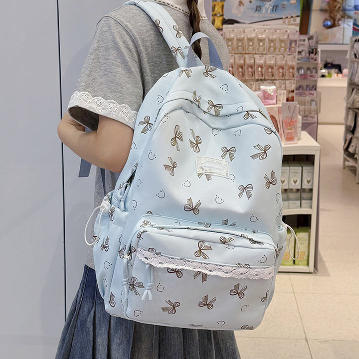 Feminine Schleifenmuster Casual Rucksack Karnz
