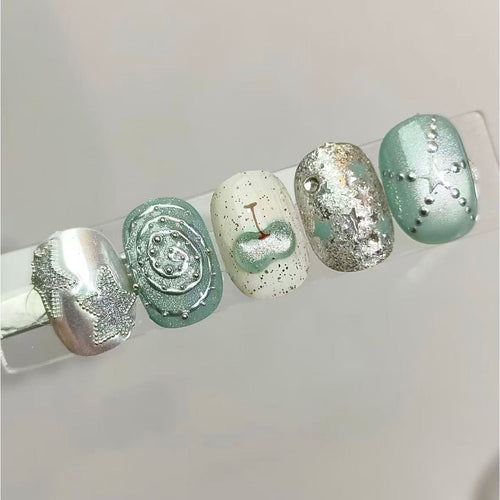Küsten-Themen Press-On Nagelkunst Set