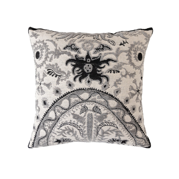 Dekorativer Kissenbezug aus Jacquard mit floralem Muster