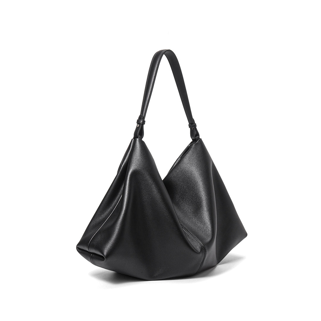 Skulpturaler Slouch Hobo Umhängetasche mit kontrastierendem Obergriff
