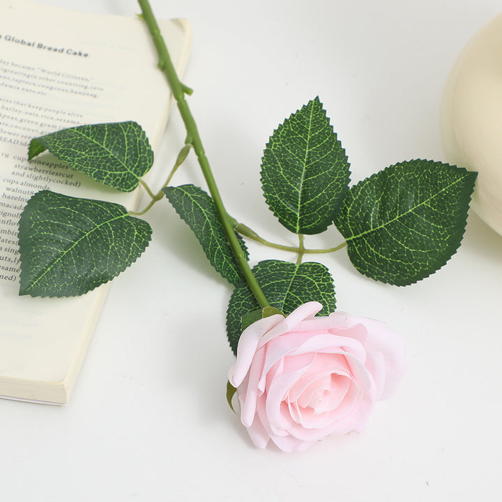 Künstliche Seidenrose mit Blättern Karnz