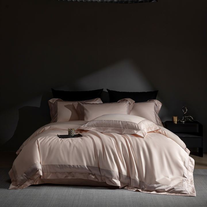 Hotel-Grade Seidiger Satin Bettdeckenset mit verstecktem Verschluss & Eckenbindungen