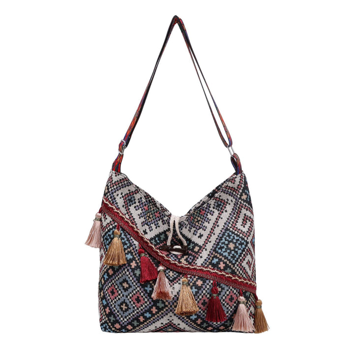 WoEthnic Gemusterte Klapp-Hobo-Tasche Karnz