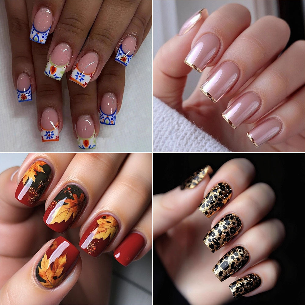 Elegante Kunstnägel mit Französischer Maniküre und Glitzereffekten Karnz