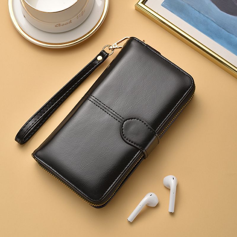 Slim Doppelreißverschluss Wallet mit Handgelenkband Karnz