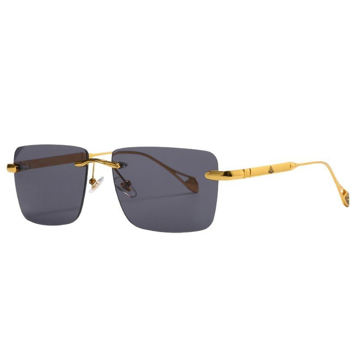 Damen modische quadratische Sonnenbrille mit luxuriösen Metall-Akzenten Karnz