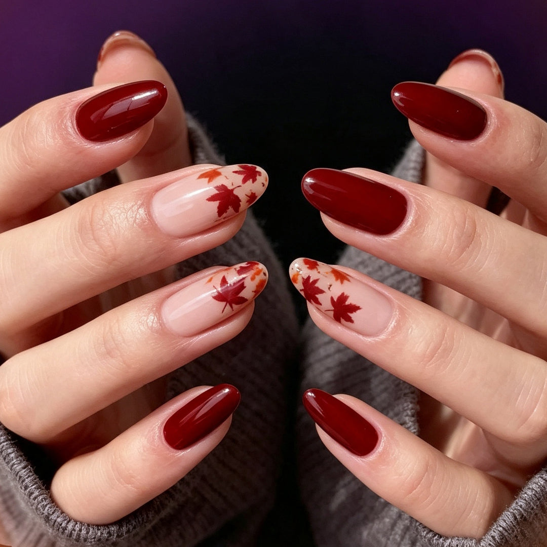 Herbst-inspirierte langanhaltende Nagelkunst Karnz