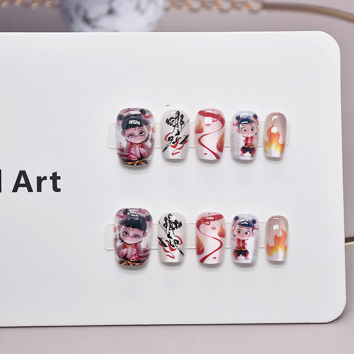 Cartoon-Themen Druck-On Nagelkunst Karnz