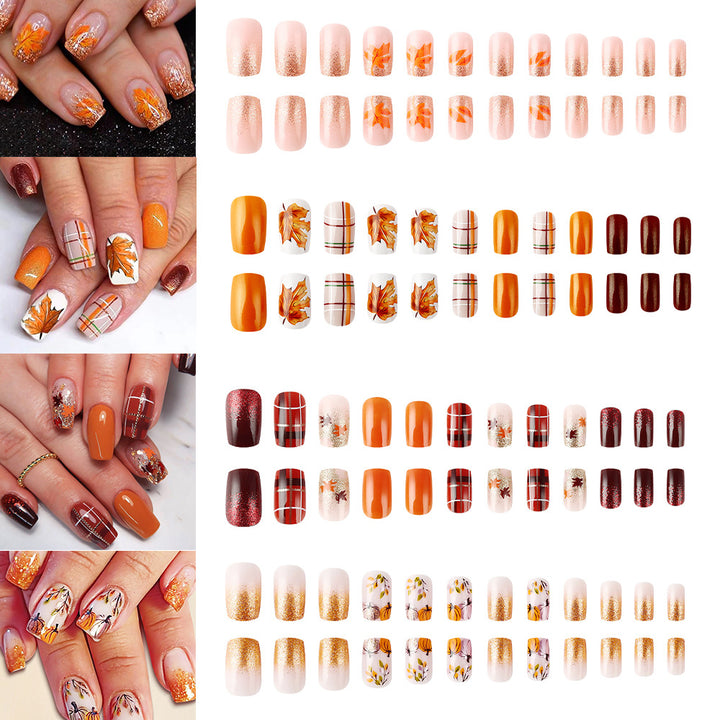Herbst-inspiriertes Glitzer-Nagelkunst-Set Karnz