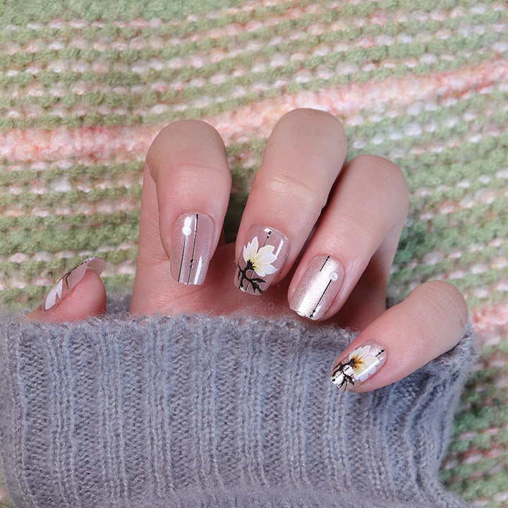 Florale Kunst Press-On Nagelspitzen Karnz