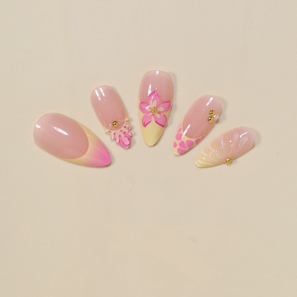 Floral Verziert Stiletto Nagelkunst Tipps Karnz