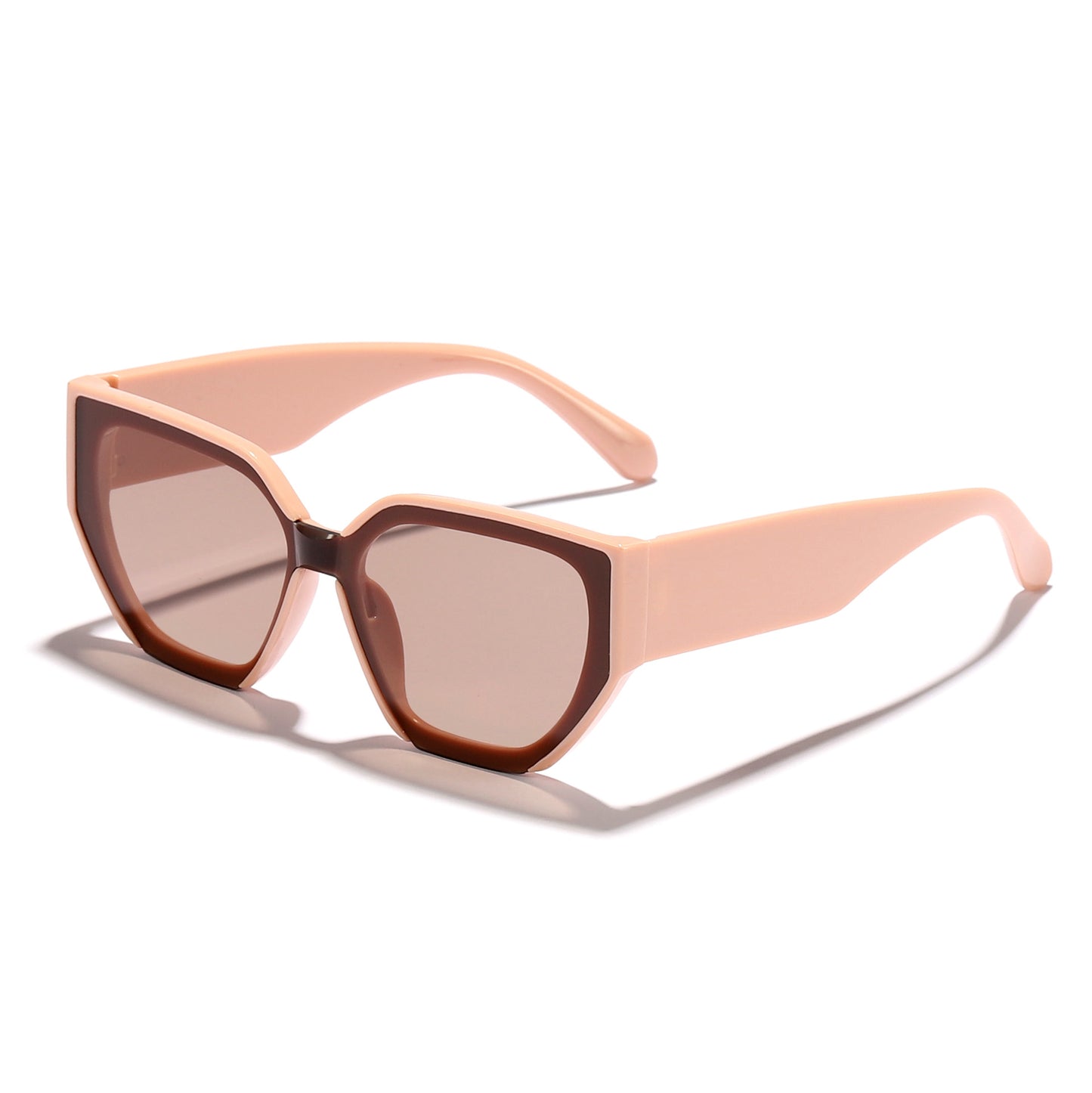 Damen modische oversized Sonnenbrille mit trendigem Hexagon-Design Karnz