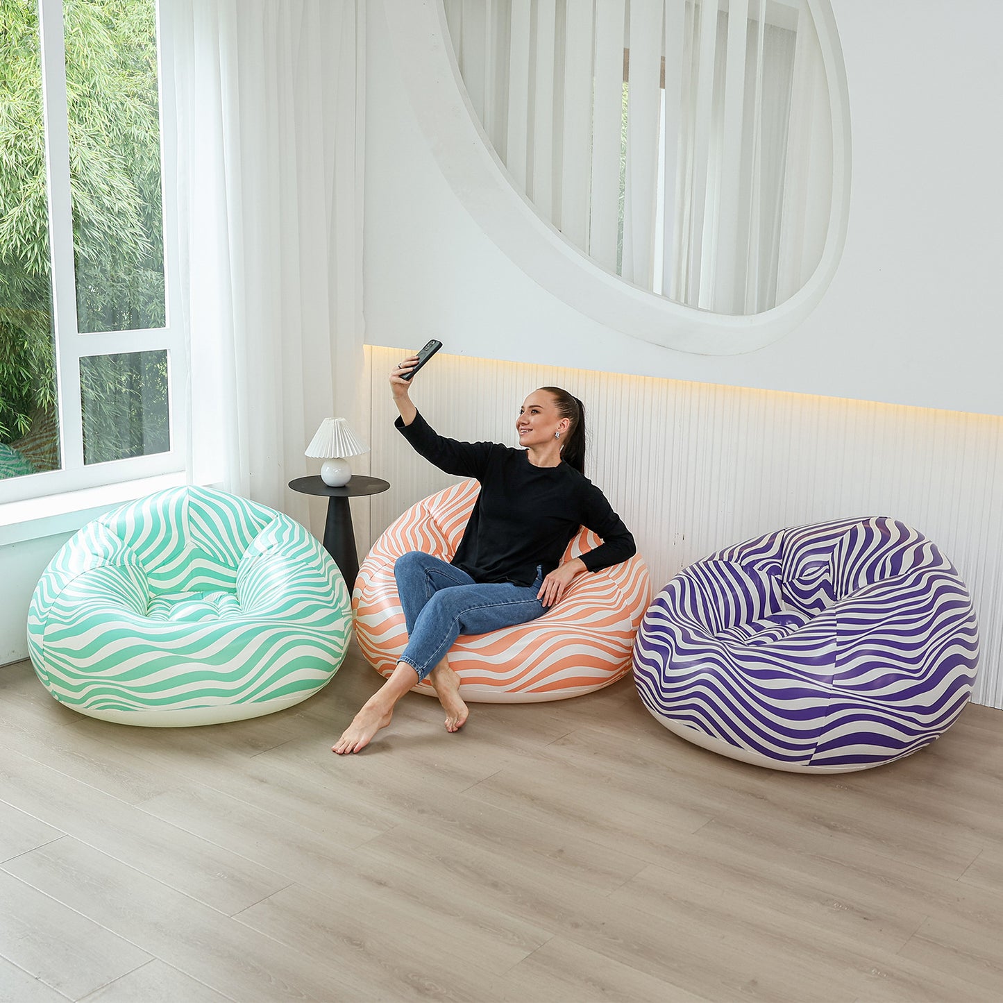 Damen Ergonomische Sitzgelegenheit mit buntem Design Karnz