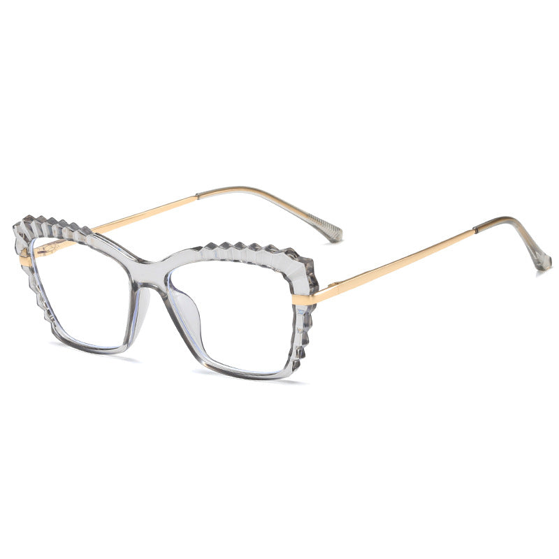 Damen oversized Brille mit einzigartigem Wellenranddesign Karnz