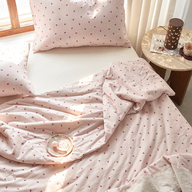 Bettwäsche-Set aus Baumwollsatin mit floralem Vintage-Muster