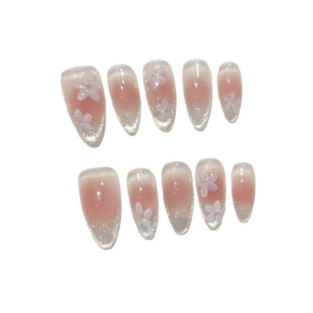 Florale Ombre Press-On Nagelkunst