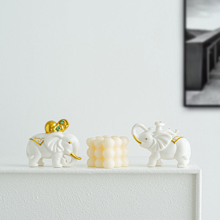 Elegante Elefantenfigur aus hochwertiger Keramik Karnz