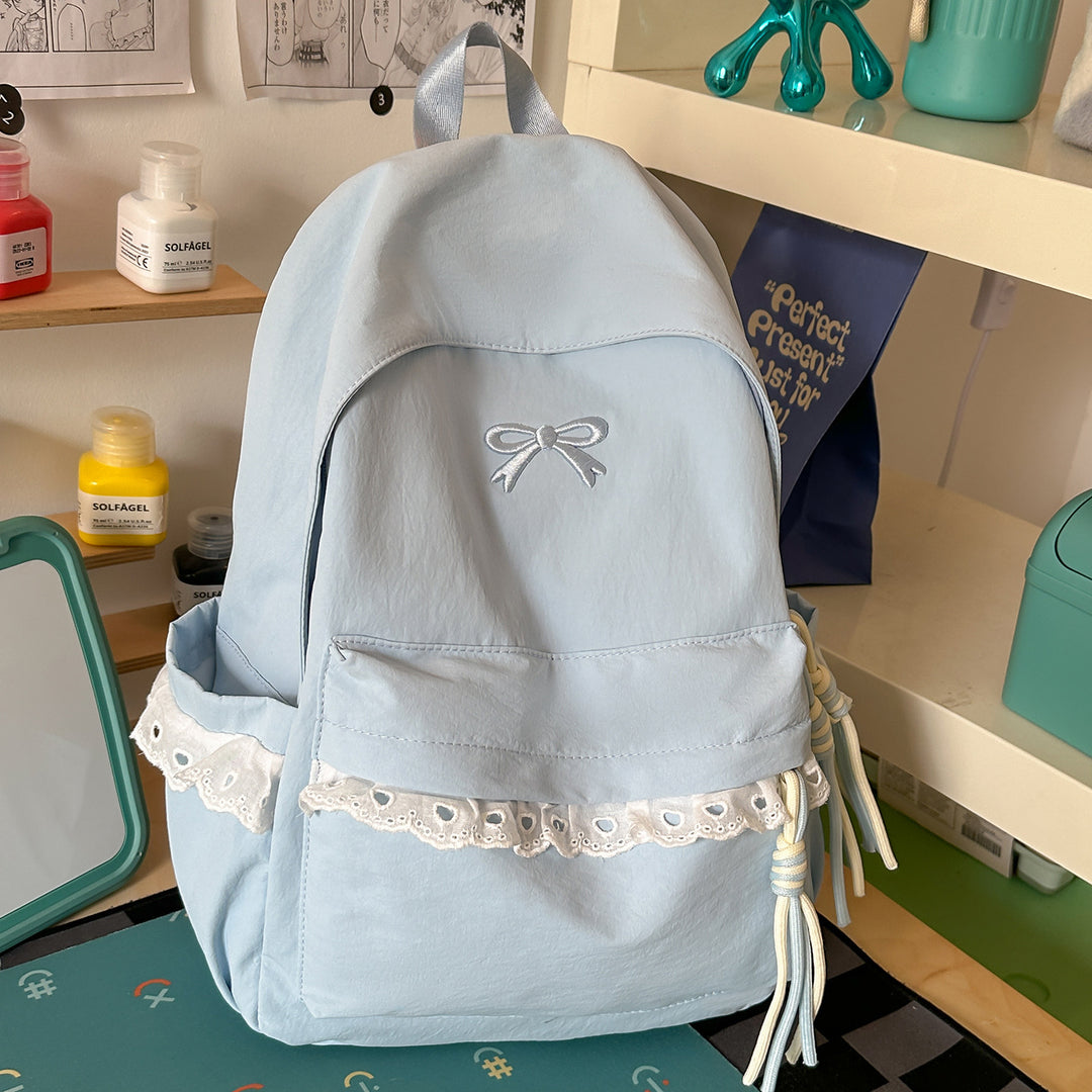 Stilvoller Bestickter Rucksack mit Schleifenakzent Karnz