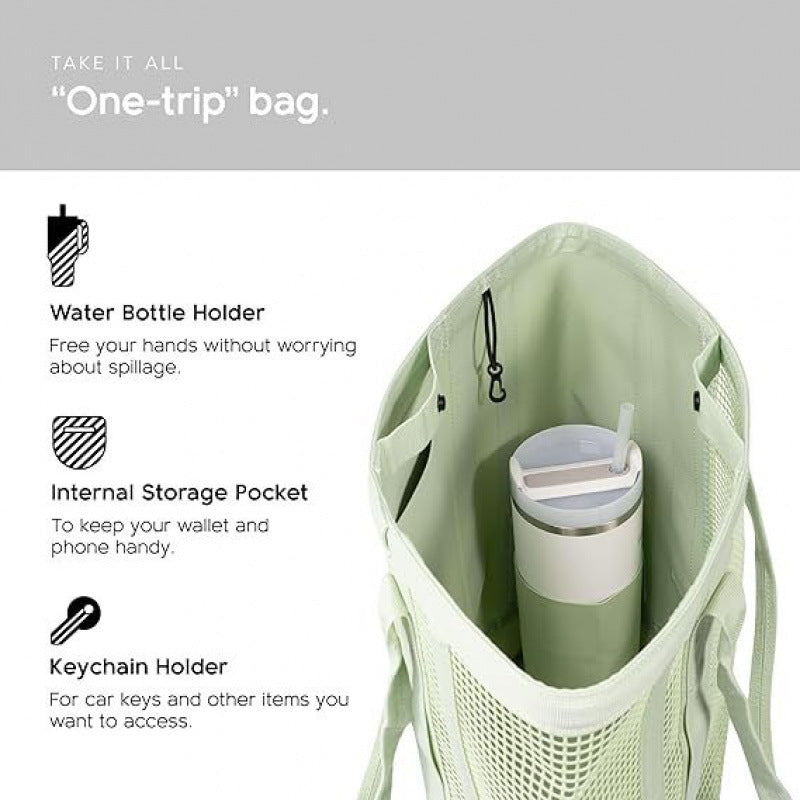 Geräumige Strandtasche mit Atmungsaktivem Netz-Bereich Karnz