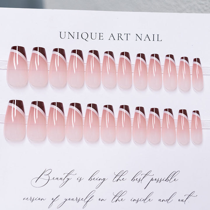 Elegante Slim French Tip Nagelverlängerungen