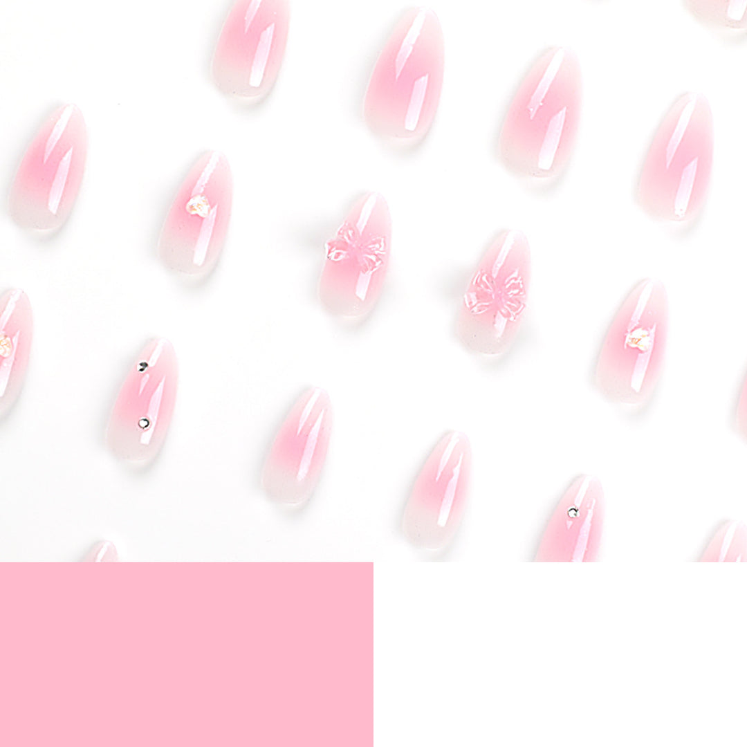 Kunstvolle Stiletto-Nägel mit floralem Design und Glitzer Karnz