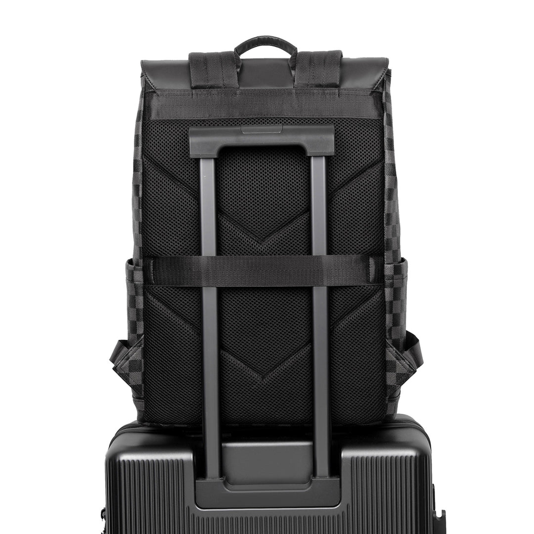 Stylischer Schachbrettmuster-Rucksack Karnz