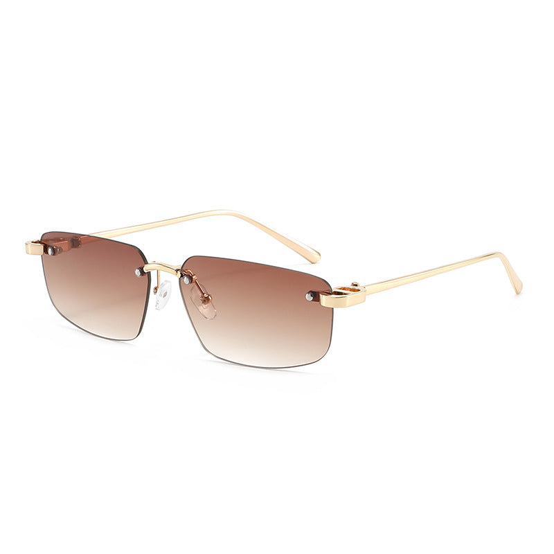 Damen modische rechteckige Sonnenbrille mit minimalistischem Rahmen Karnz