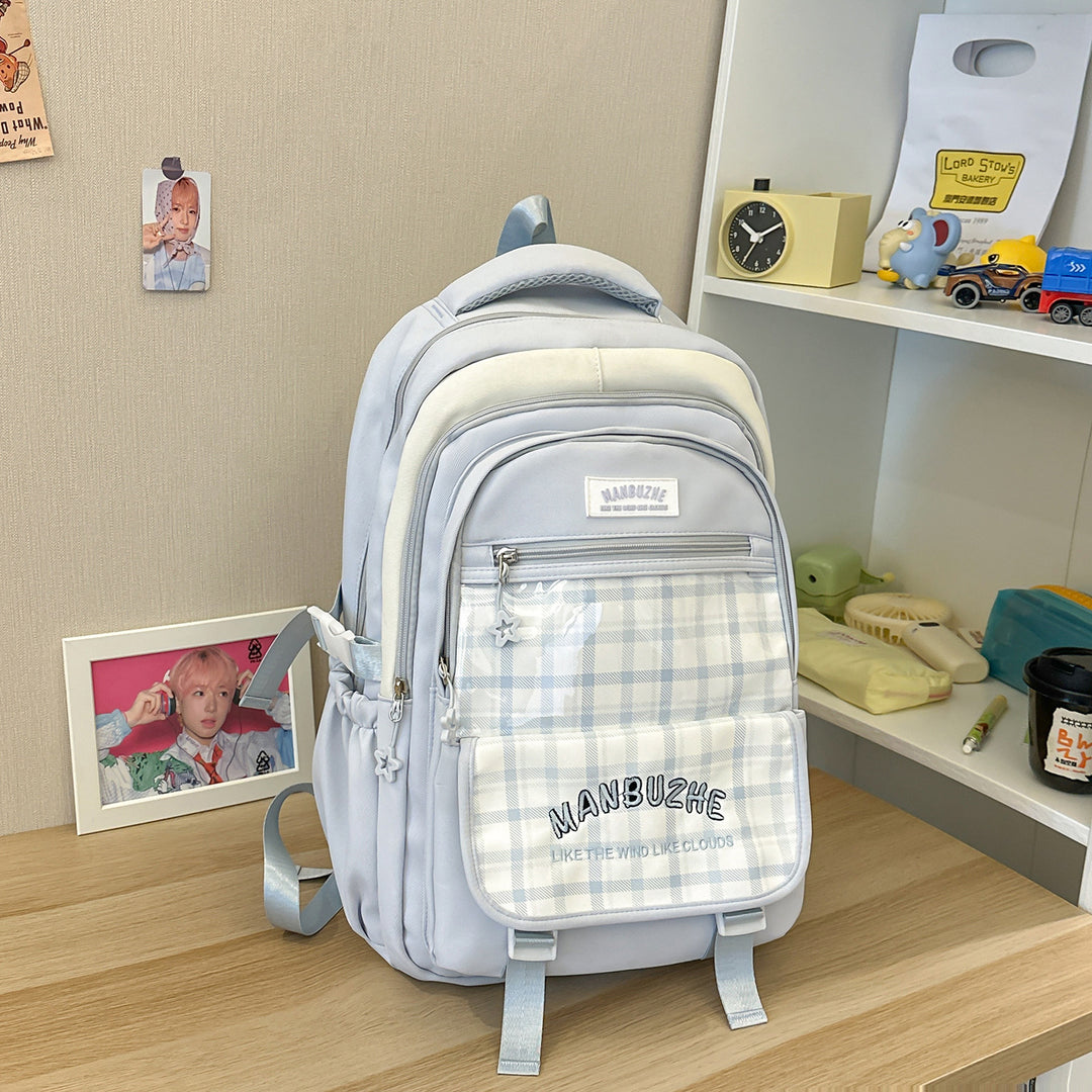 Trendiger geräumiger Rucksack mit transparenter Tasche Karnz