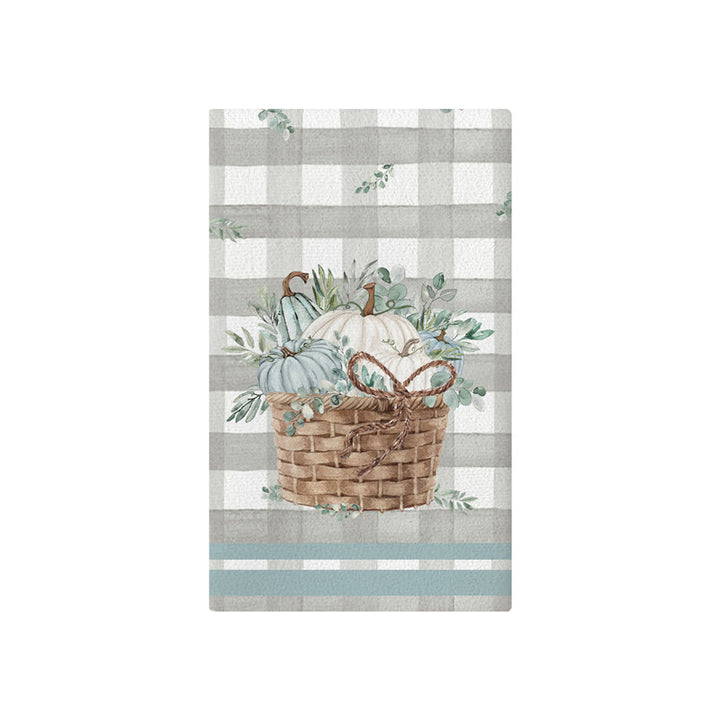 Vertikales Büffel-Karierter Herbstgarten-Banner mit bemalter Kürbis-Illustration