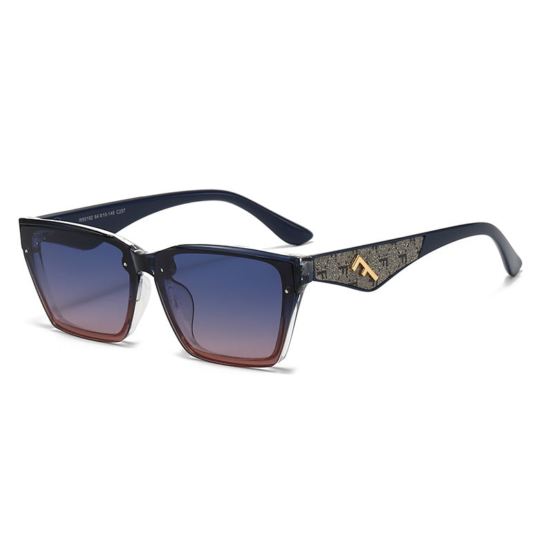 Damen quadratische Sonnenbrille mit edelmattiertem Rahmen und modischen Akzenten Karnz