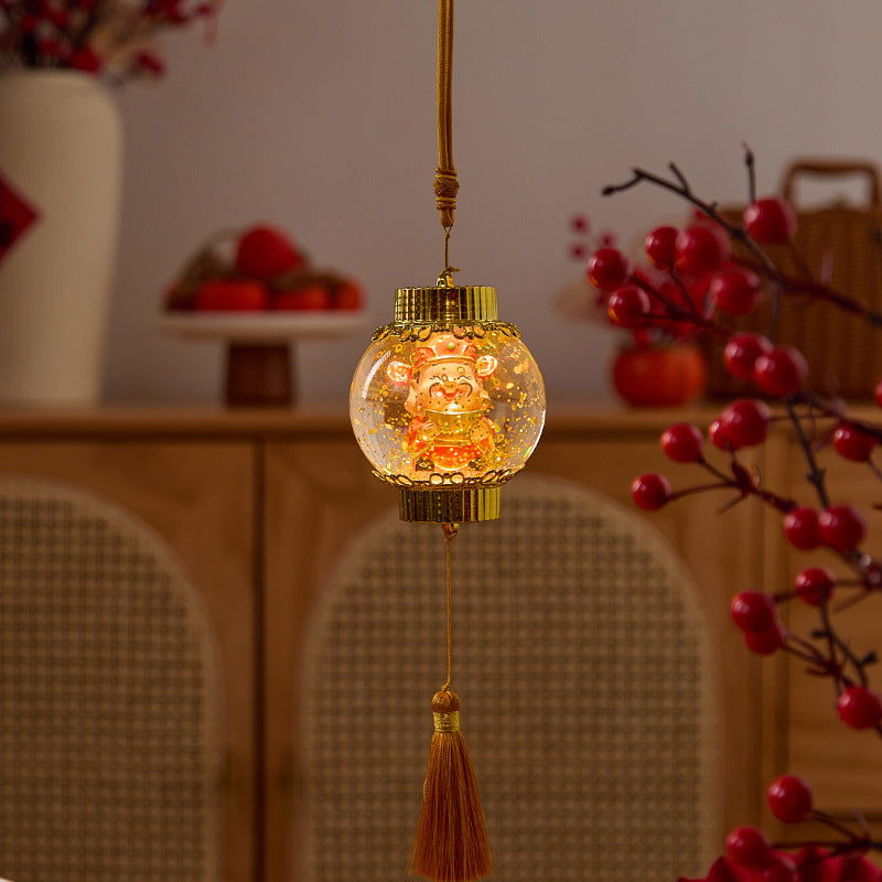 Nostalgische Weihnachtslaterne mit festlichem Weihnachtsmann Karnz