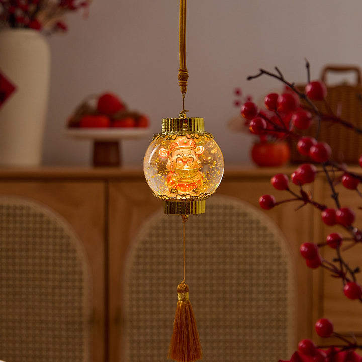 Nostalgische Weihnachtslaterne mit festlichem Weihnachtsmann Karnz