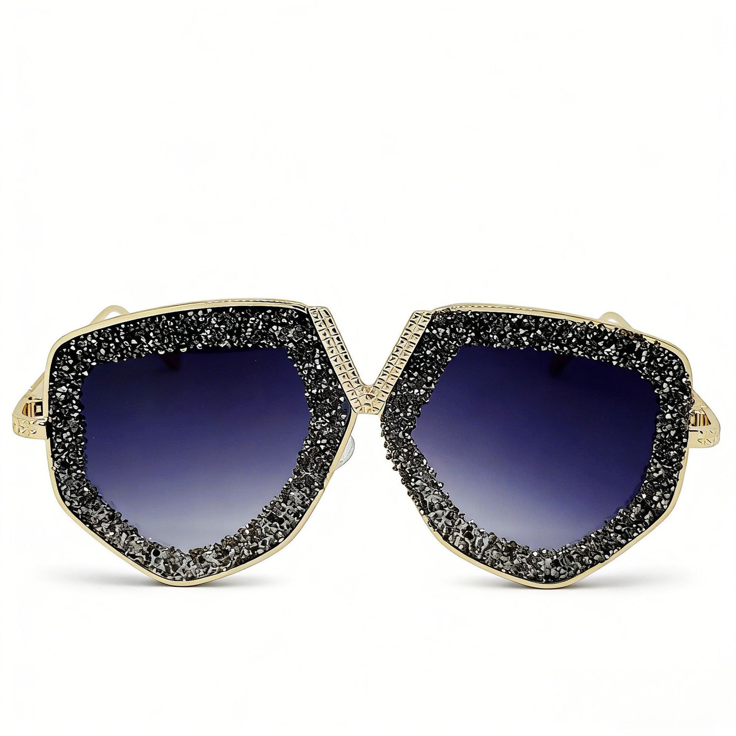 Damen modische Sonnenbrille mit glitzerndem Rahmen und eleganter Form Karnz