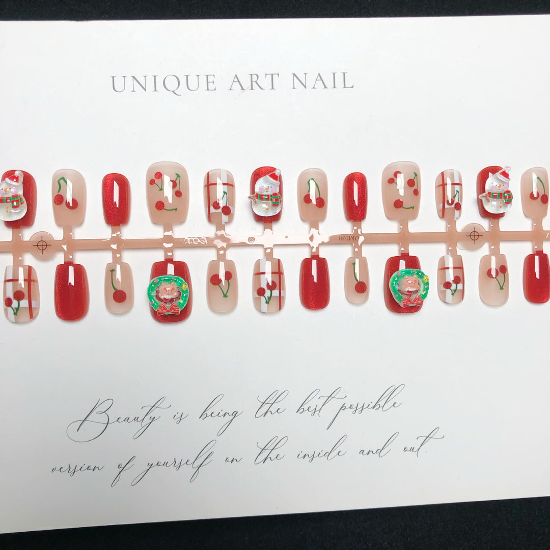 Festliches winterliches Press-On-Nagelset