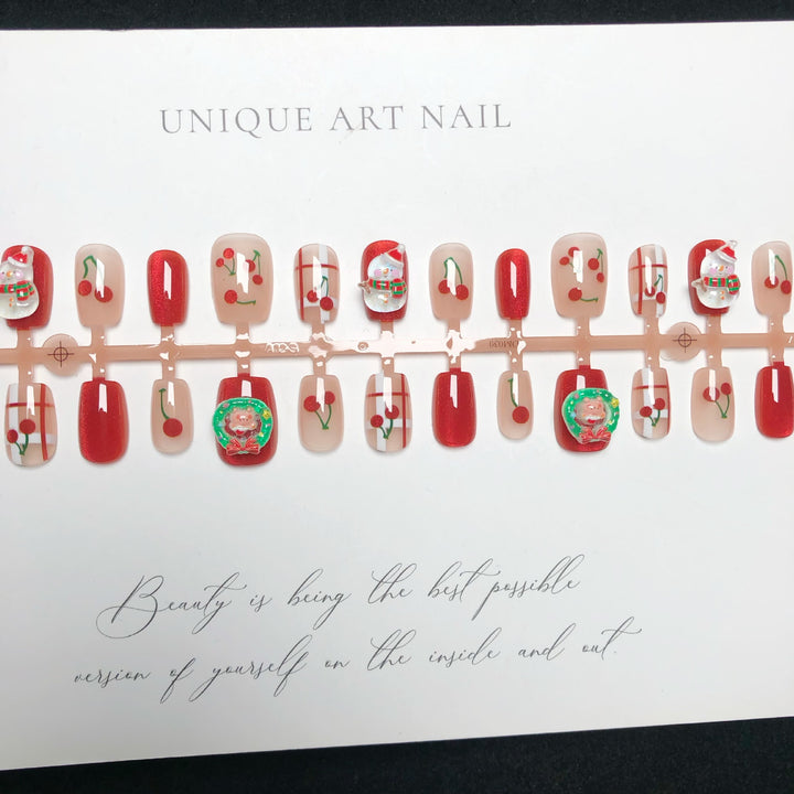 Festliches winterliches Press-On-Nagelset