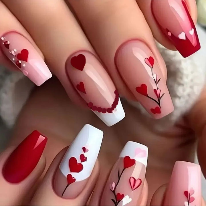 Herz-Design Acryl-Nagelkunst Set Karnz