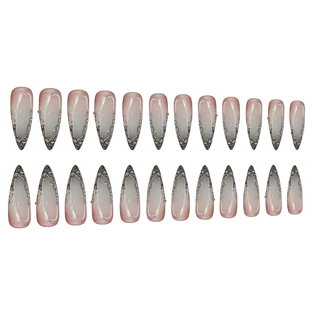 Elegantes Stiletto Press-On Nagelset Karnz