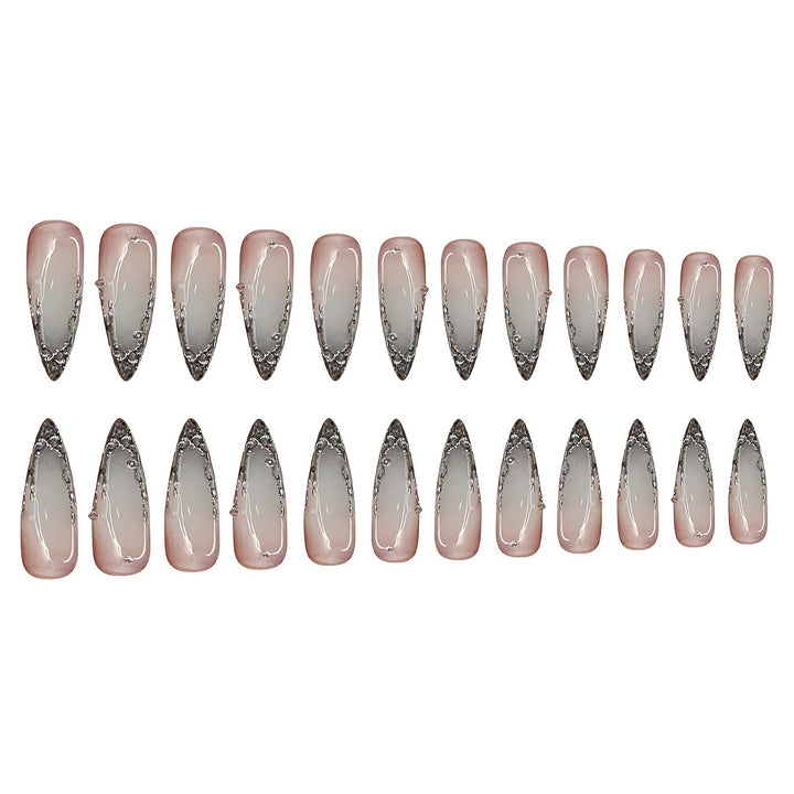 Elegantes Stiletto Press-On Nagelset Karnz