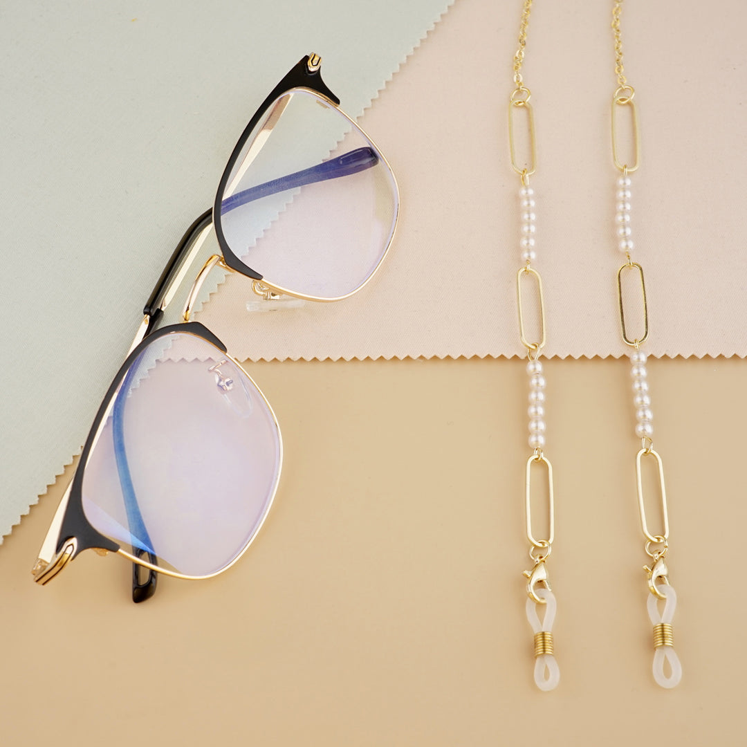Elegante Perlen- und Glieder-Brille Kette Karnz