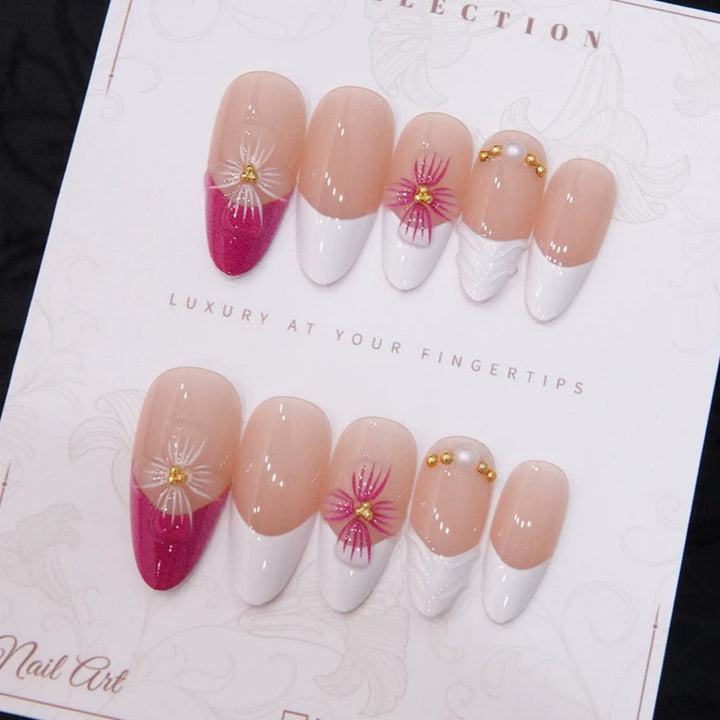 Elegante florale Design Press-On Nägel