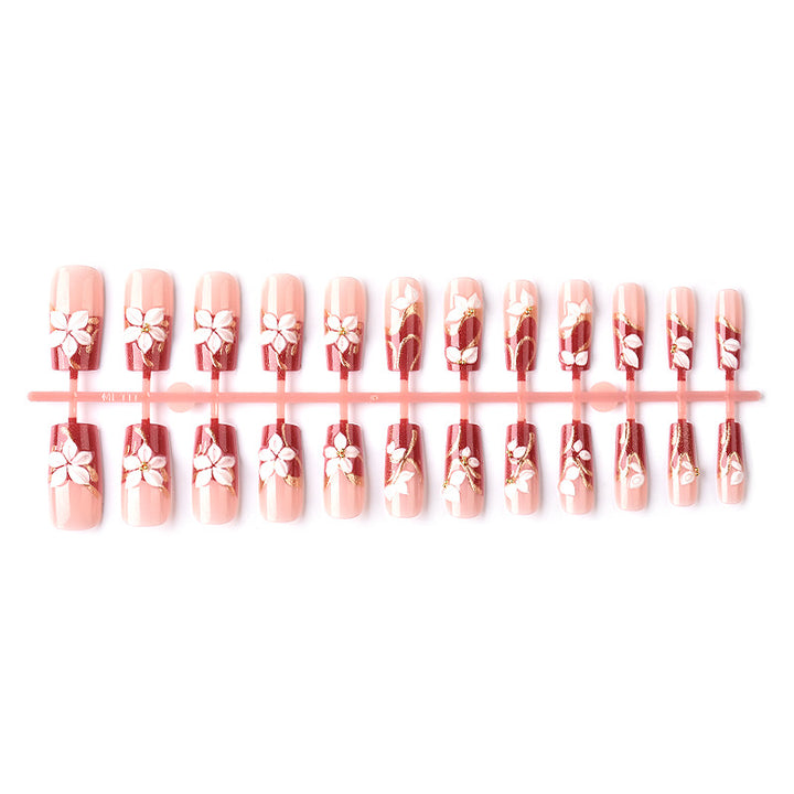 Floral Decorative Press-On Nail Art Set