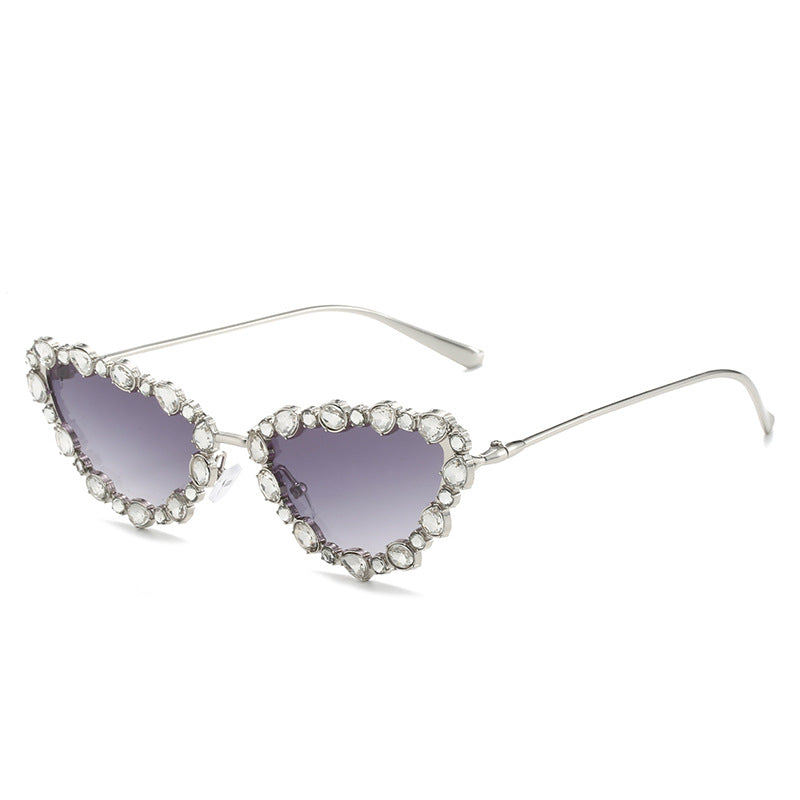 Herzförmige mit Strass verzierten Sonnenbrille Karnz