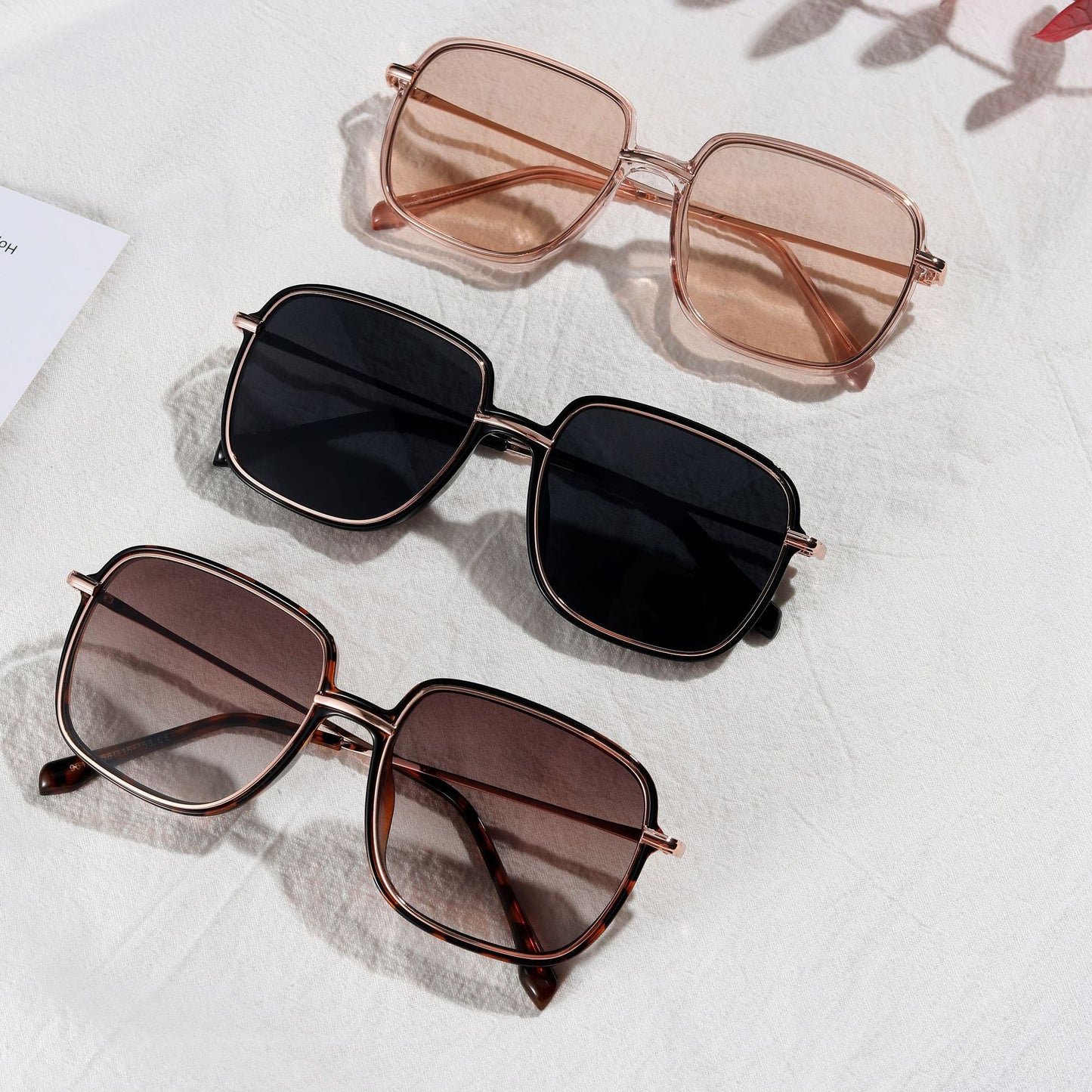 Damen quadratische Sonnenbrille mit hochwertigem Kunststoffrahmen und UV-Schutz Karnz